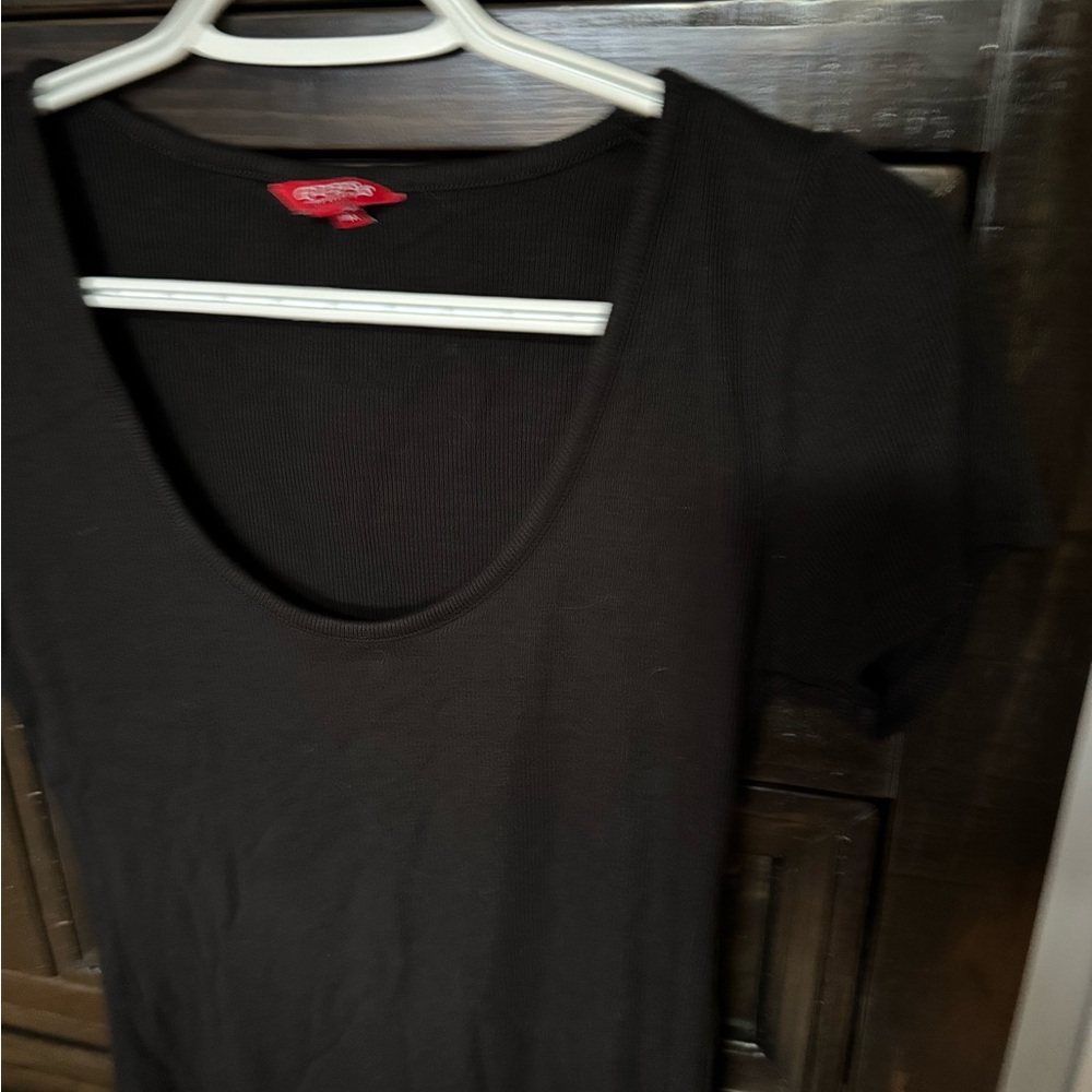 Black Scoop Neck T-Shirt